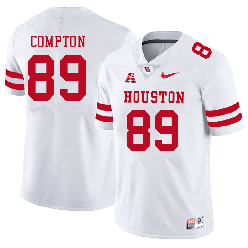 Men #89 Logan Compton Houston Cougars College Football Jerseys Sale-White - Click Image to Close